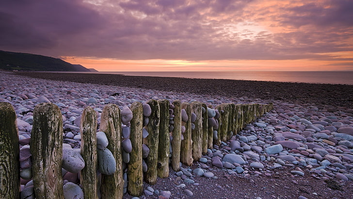 stone  object, beach, tranquility, water Free HD Wallpaper