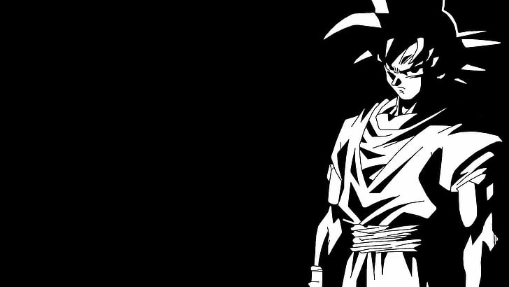 Super Saiyan Black and White, studio shot, three quarter length, art and craft, dragon ball z Free HD Wallpaper