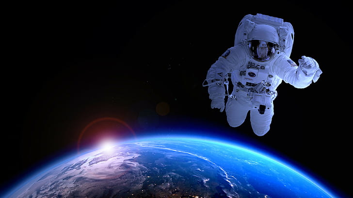 Astronaut Art Print, space, earth, astronaut Free HD Wallpaper