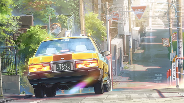 Best Japanese Anime, travel, people, taxi, lens flare