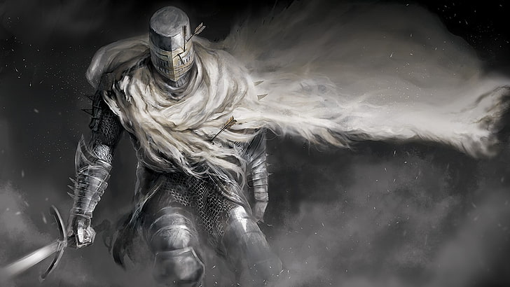 Black Knight Art, flowing, day, human representation, representation Free HD Wallpaper