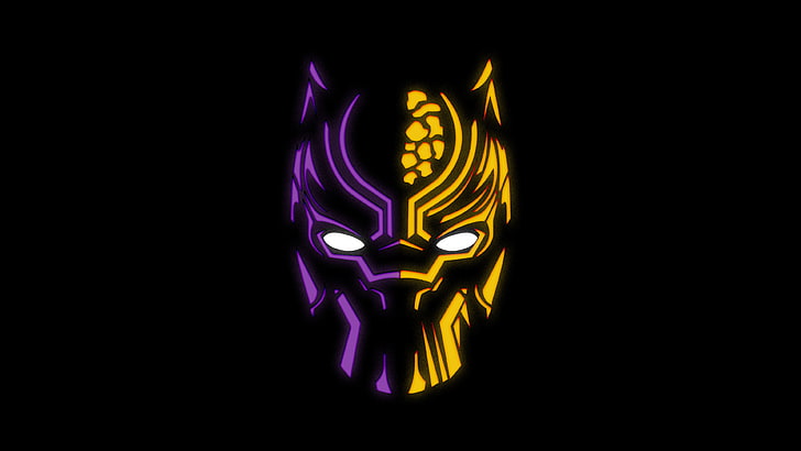 Black Panther Face Clip Art, black panther, neon, artwork, illustration