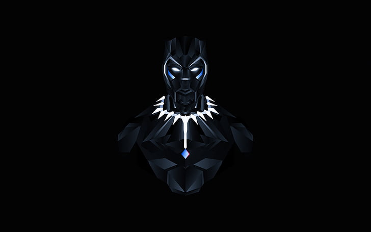 black panther, low poly, minimal, dark background Free HD Wallpaper