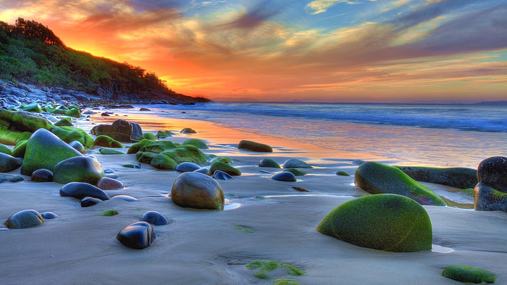 Caribbean Beach 1080, land, horizon over water, no people, rock Free HD Wallpaper