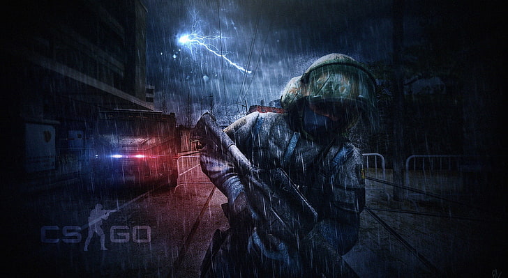 Counter Strike Go, city life, counter, art, wet Free HD Wallpaper