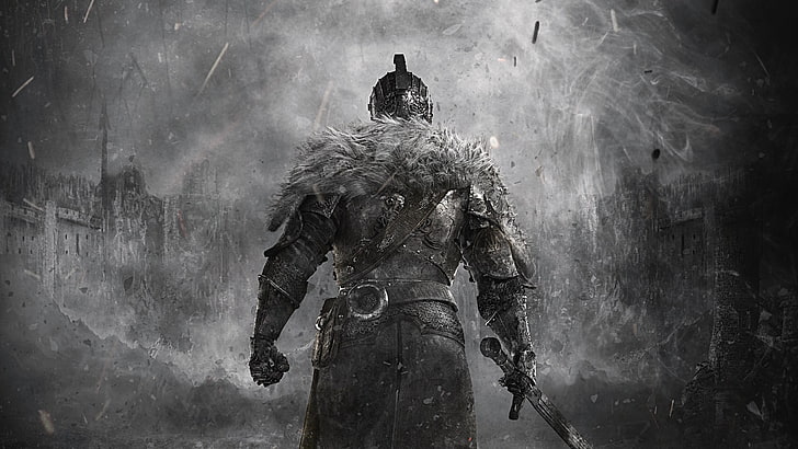 Dark Souls Knight Fan Art, nature, dark souls, one person, textured effect Free HD Wallpaper