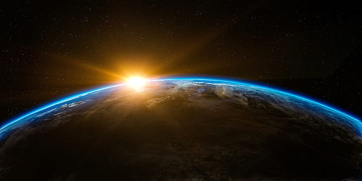 earth, sunrise, planet Free HD Wallpaper