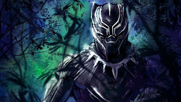 HD Black Panther, artist, black panther, 4k, superheroes Free HD Wallpaper