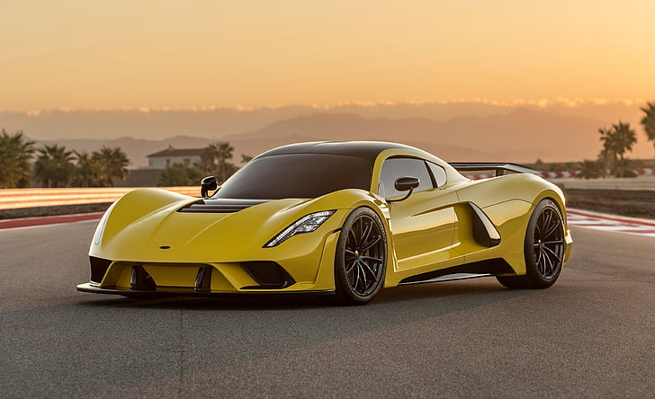 Hennessey Venom F5 Yellow, hennessey venom f5 4k pc  download hd, personal land vehicle, motor vehicle, shiny Free HD Wallpaper