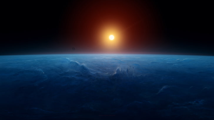 horizon, sun, earth Free HD Wallpaper