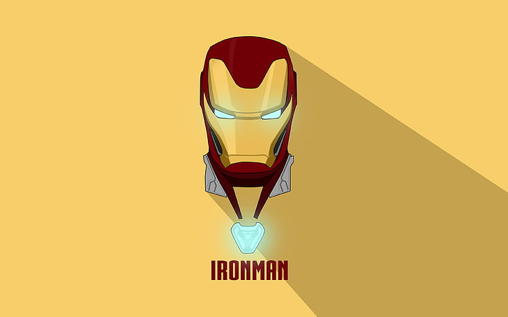 Iron Man Nanotech, iron man, artwork, yellow background, minimal Free HD Wallpaper