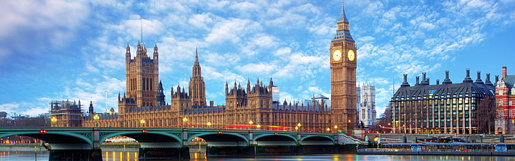 London Clock Tower, panoramic, cityscape, landscape, skyscraper Free HD Wallpaper