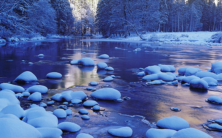 Merced River Waterfall, tranquil scene, park, water, rock Free HD Wallpaper