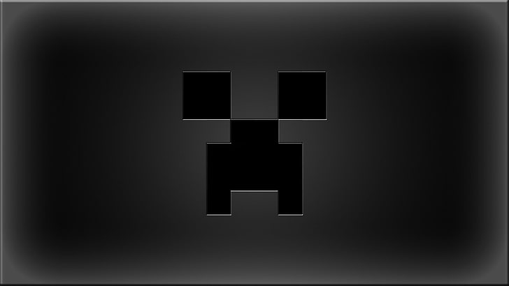 Minecraft Creeper Windows, symbol, white color, black color, shadow Free HD Wallpaper