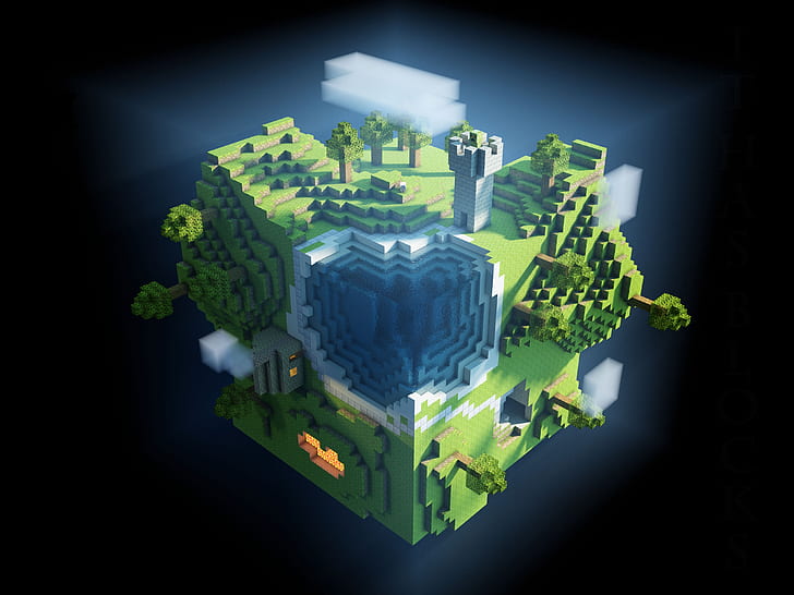 Minecraft World Record, planet, world, minecraft, cube Free HD Wallpaper