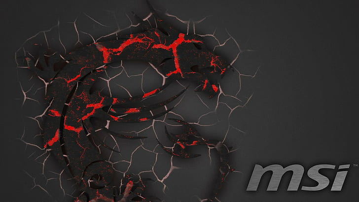 MSI Logo Red, environment, volcano, outdoors, night Free HD Wallpaper