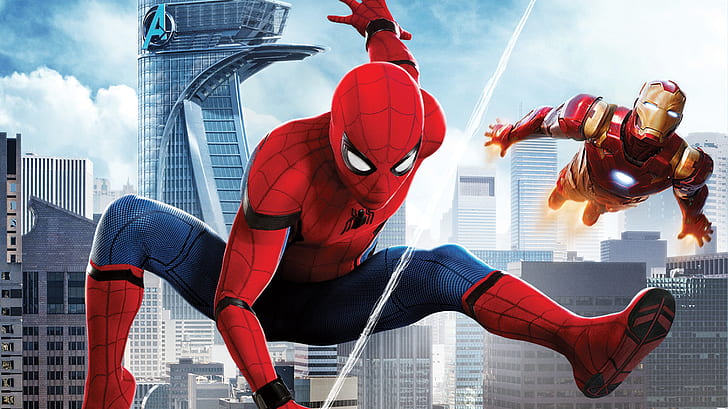 spiderman, iron man, superheroes Free HD Wallpaper