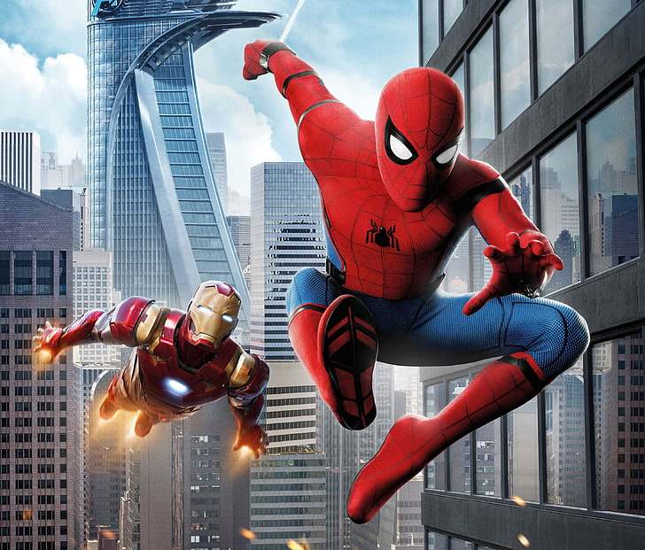SpiderMan New Movie, building exterior, cityscape, spiderman, headwear Free HD Wallpaper