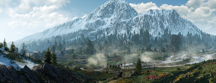 The Witcher 3 Phone, no people, green, travel, tree Free HD Wallpaper