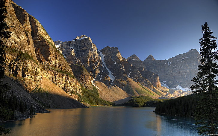 tranquil scene, banff, moraine, formation Free HD Wallpaper