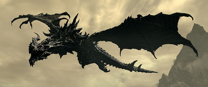 Ultra Gaming Wide 3440X1440, animal, alduin, silhouette, animal themes Free HD Wallpaper