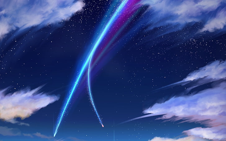 Your Name Aesthetic Anime, galaxy, astronomy, motion, lighting equipment Free HD Wallpaper