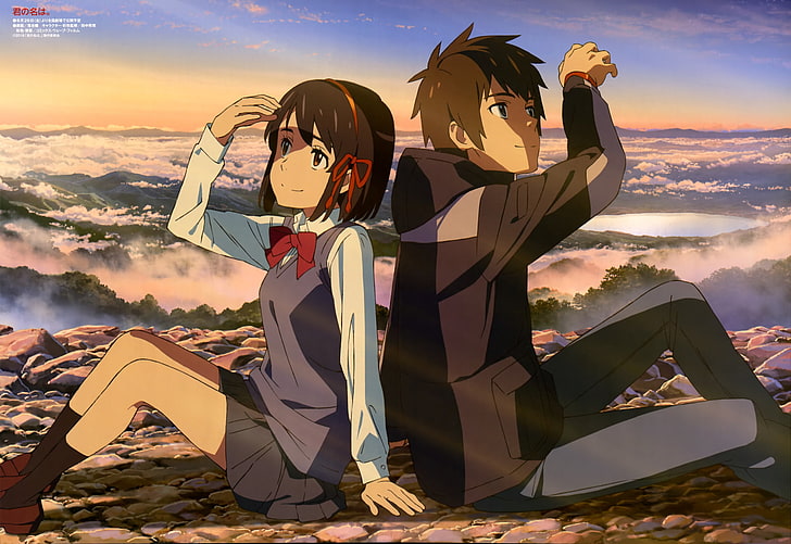 Your Name Aesthetic Anime, taki tachibana, women, mitsuha miyamizu, females Free HD Wallpaper