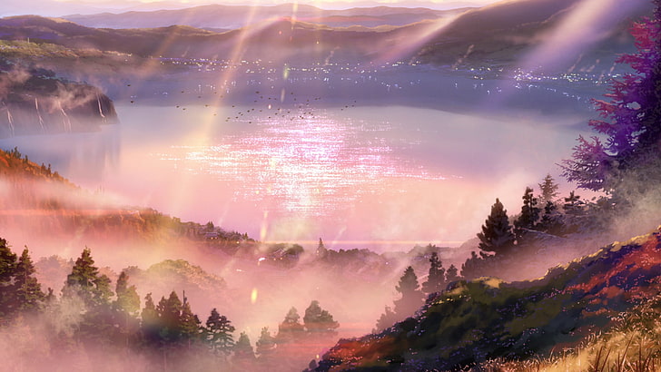 Your Name Anime Computer, scenics  nature, water, kimi no na wa, purple Free HD Wallpaper