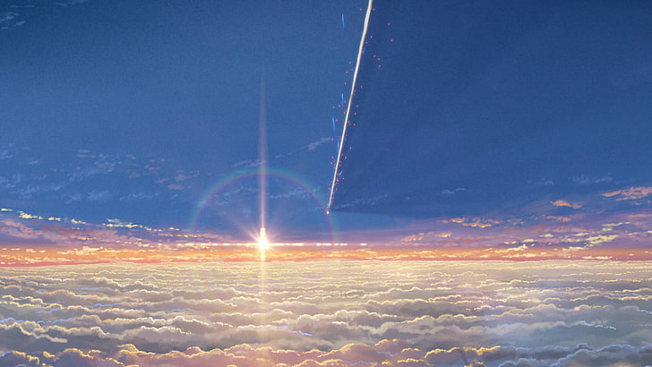 Your Name Fondos, beauty in nature, your name, vapor trail, air vehicle Free HD Wallpaper