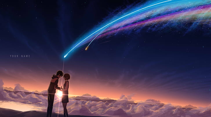 Your Name Sky, stars, anime, night, your name Free HD Wallpaper