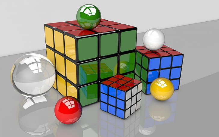 8 by 8 Rubik's Cube, 3840x2400, backgrounds,, balls, hd Free HD Wallpaper