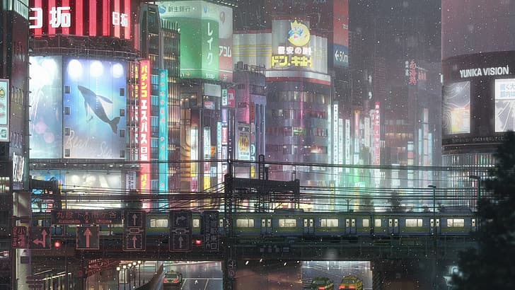 Anime City Rain, tenki no ko, rain, weathering with you, japan Free HD Wallpaper