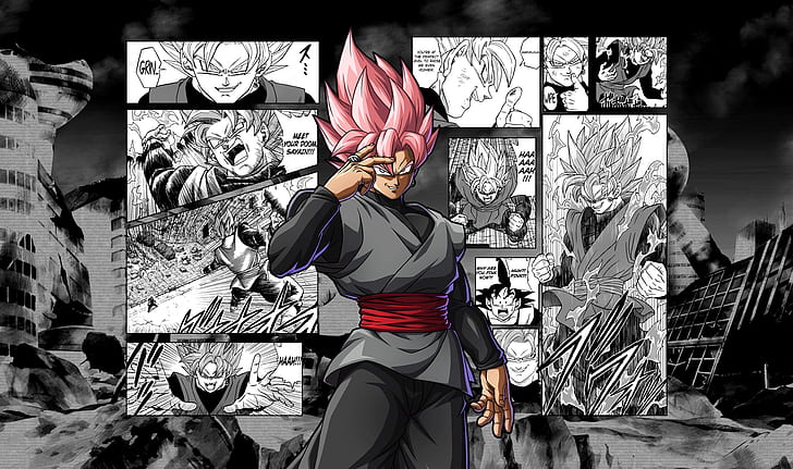 Black Goku Super Dragon Ball Manga, dragon ball, super saiyan ros, manga, dragon ball super Free HD Wallpaper
