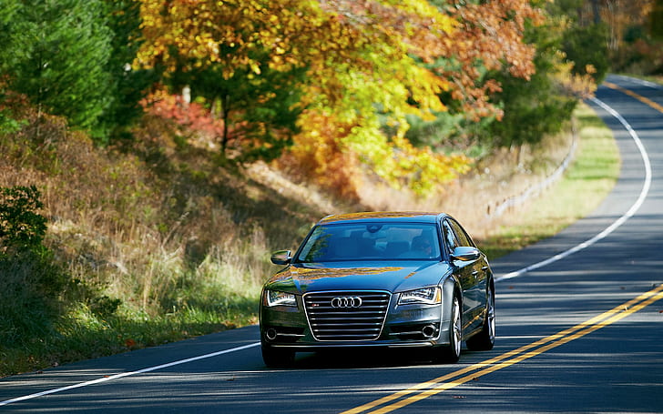 black, sedan, audi, street