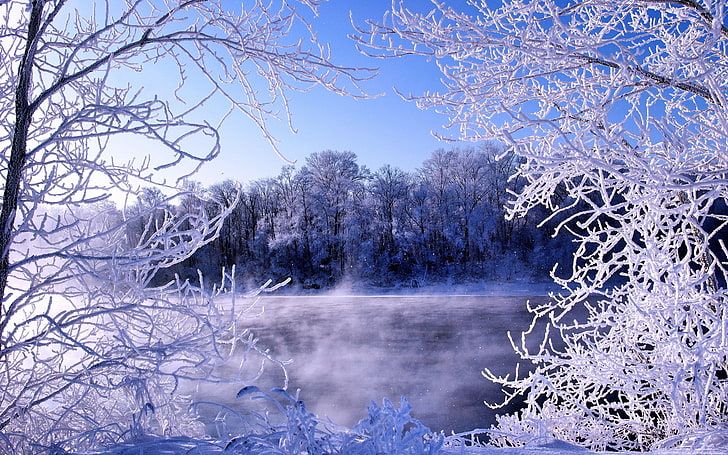 Computer, ice, computer desktop  full screen nature pics 1920x1200, sky, frozen Free HD Wallpaper