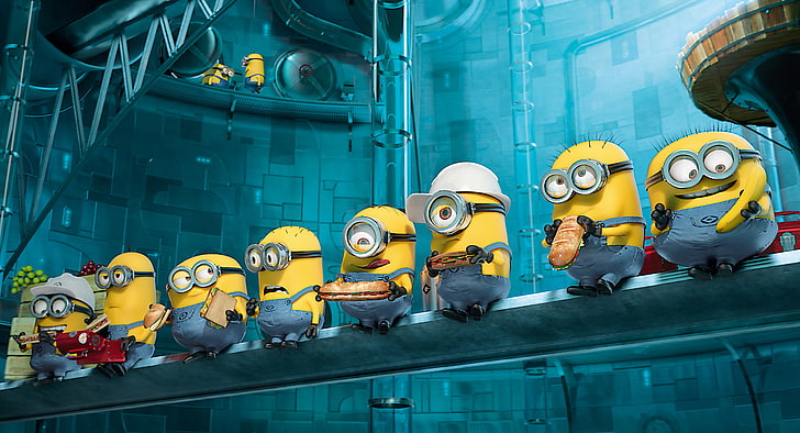 Despicable Me Minions, real people, men, built structure, industry Free HD Wallpaper