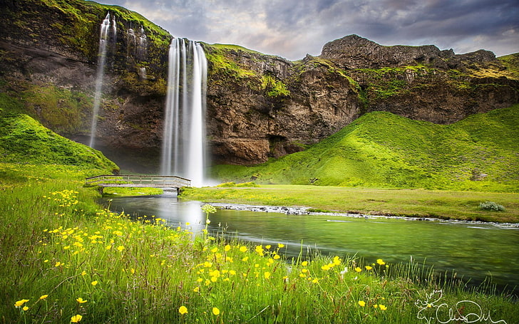 Gullfoss Falls Iceland, lake, plant, outdoors, tranquil scene Free HD Wallpaper