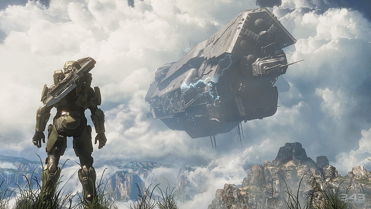 Halo 4 Master Chief, scenics  nature, halo, low angle view, snowcapped mountain