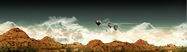 Hot Air Balloon Screen, 3840x1080, owdlarrd, panoramic Free HD Wallpaper