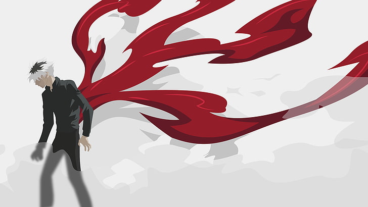 minimalist, boy, twotoned hair, kagune tokyo ghoul Free HD Wallpaper