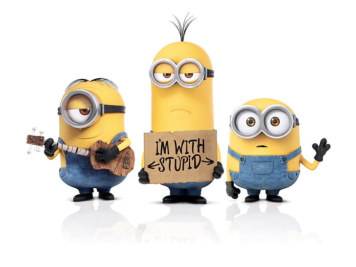 Minions Quotes Funny, characters, text, communication, isolated Free HD Wallpaper