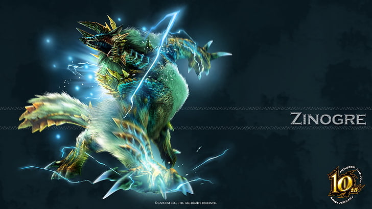 Monster Hunter Diorama, animals in the wild, swimming, hunter, jinouga Free HD Wallpaper