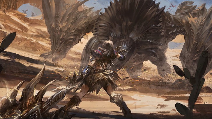 Monster Hunter Nergigante, solid, video game art, animal, domestic Free HD Wallpaper