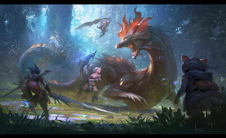 Monster Hunter Rise Fan Art, fantasy art, monster hunter, Monster Hunter, kirin Free HD Wallpaper