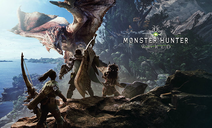 Monster Hunter World Game, solid, mountain, land, tree Free HD Wallpaper