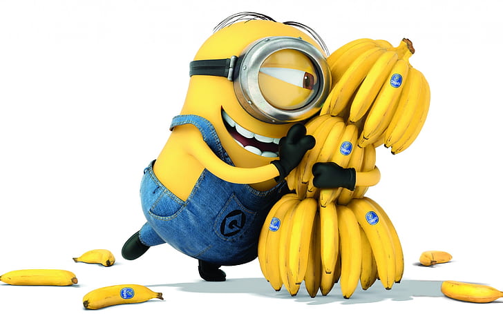 Purple Minion, bananas, love, despicable me 2, despicable Free HD Wallpaper