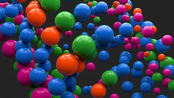 Rainbow Balloon Arches, 2560x1440, hd 3d, ball, 3d 4k Free HD Wallpaper