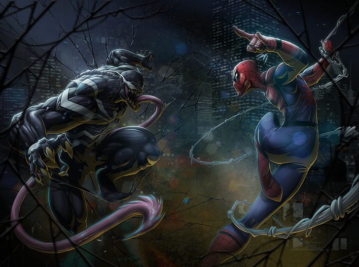 Spider-Man Kisses Catwoman, superhero, spiderman, fantasy, supervillain Free HD Wallpaper
