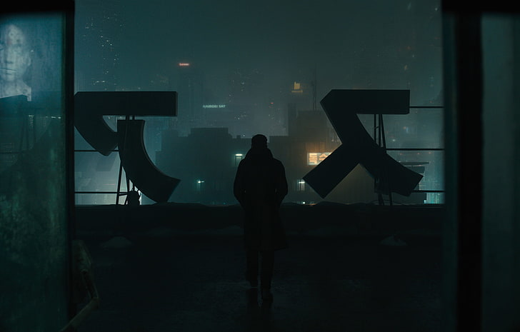 The Matrix 1999, blade runner 2049, standing, illuminated, built structure Free HD Wallpaper