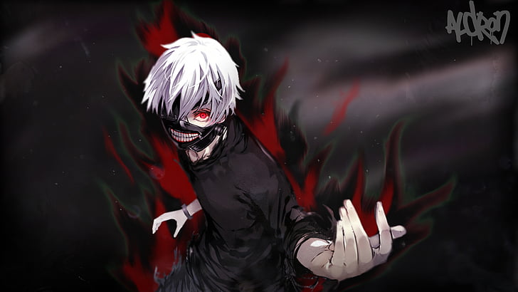 Tokyo Ghoul Kaneki Kakuja, water, blood, aggression, mask Free HD Wallpaper